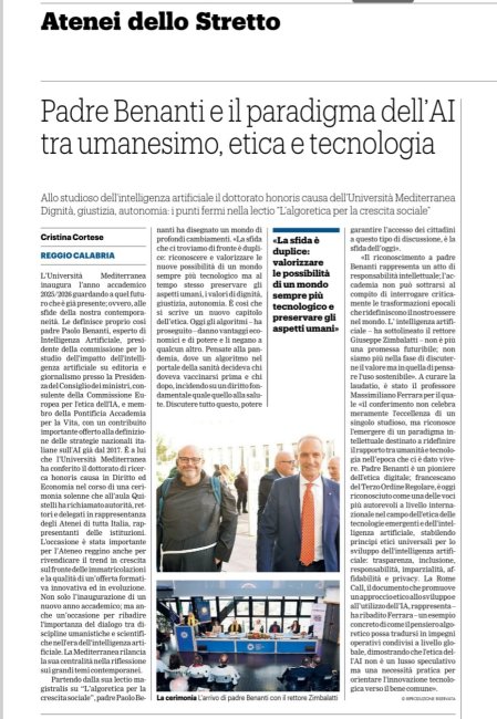 Laurea Honoris causa Padre Benanti