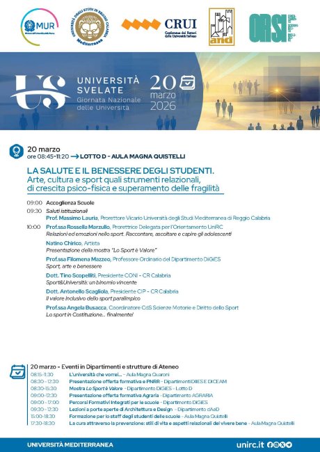 Universities revealed 2026 - Università Svelate 2026  Event