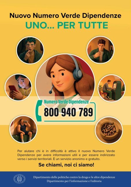 Number for fight addiction - numero verde dipendenze